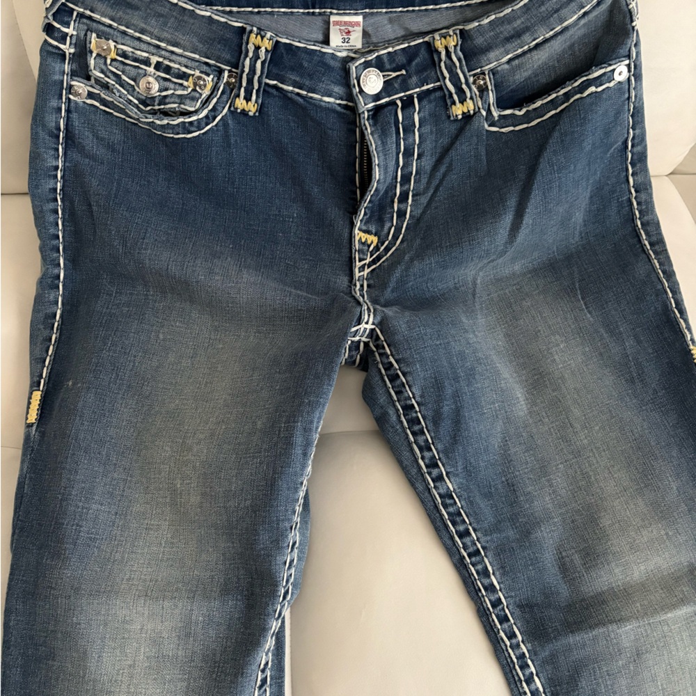 True Religion Blue Straight Leg Jeans